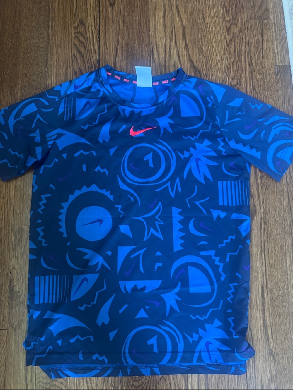 Nike Blue and Navy Dri-FIT Athletic Shirt
